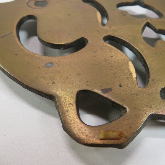 vintage cast iron light copper pig trivet - Picture 5 of 9